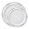 Smarty Had A Party White w/Silver Vintage Rim Round Plastic Dinnerware Set (120 Dinner Plates+120 Salad Plates), 240PK 860WHSVP-CASE - alternate 11